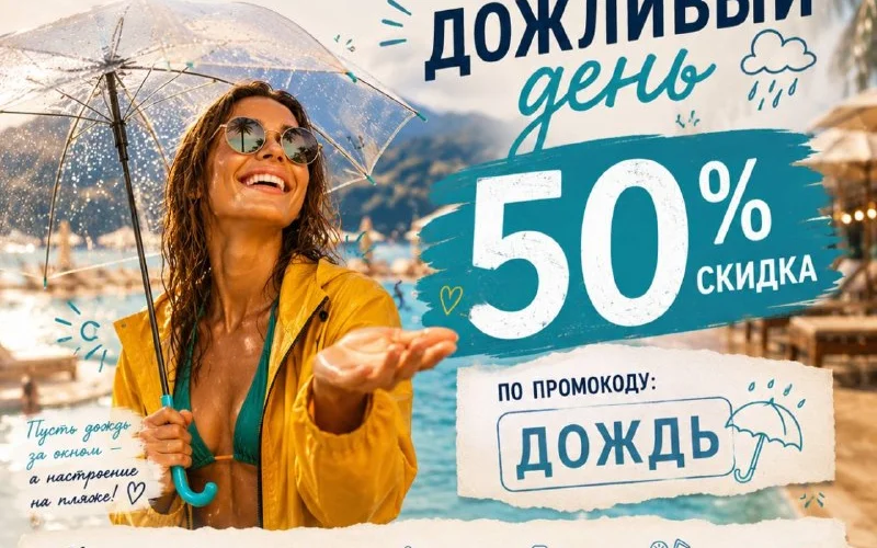 Акция «Дождливый день» в аквапарке VOLNA - 1